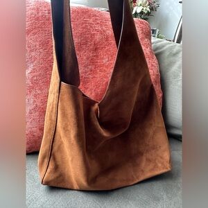 Quince Whisky Brown Fully Suede Shoulder Bag